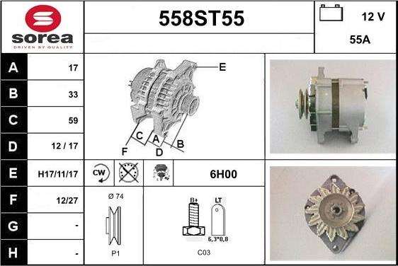 STARTCAR 558ST55 - Alternator furqanavto.az