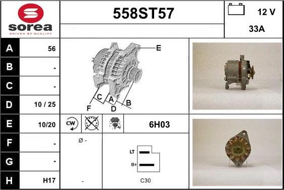 STARTCAR 558ST57 - Alternator furqanavto.az