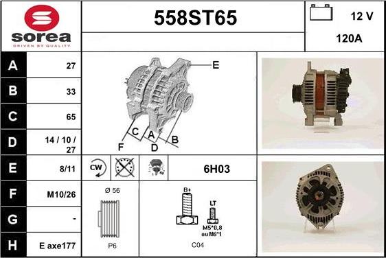 STARTCAR 558ST65 - Alternator furqanavto.az