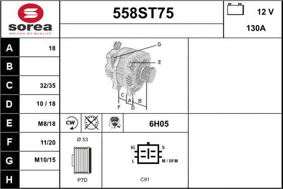 STARTCAR 558ST75 - Alternator furqanavto.az