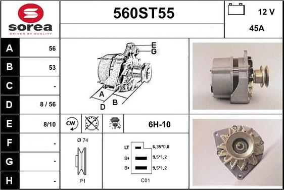 STARTCAR 560ST55 - Alternator furqanavto.az