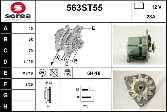 STARTCAR 563ST55 - Alternator furqanavto.az