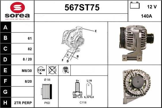 STARTCAR 567ST75 - Alternator furqanavto.az