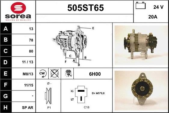 STARTCAR 505ST65 - Alternator furqanavto.az