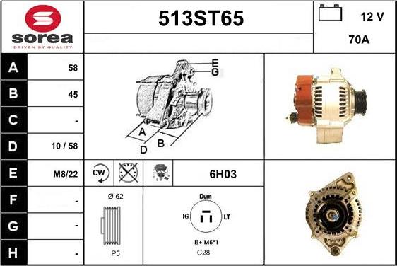 STARTCAR 513ST65 - Alternator furqanavto.az