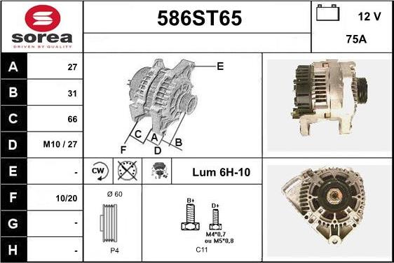 STARTCAR 586ST65 - Alternator furqanavto.az