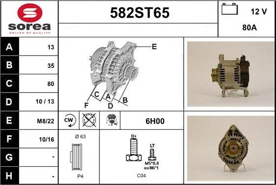 STARTCAR 582ST65 - Alternator furqanavto.az