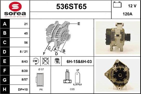 STARTCAR 536ST65 - Alternator furqanavto.az