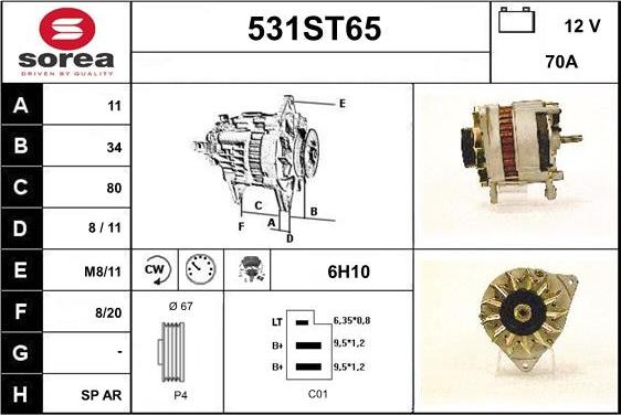 STARTCAR 531ST65 - Alternator furqanavto.az