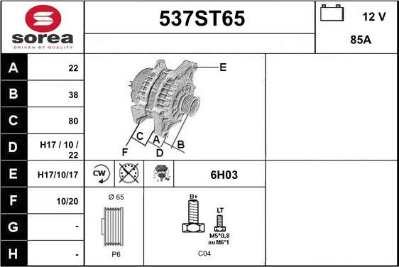 STARTCAR 537ST65 - Alternator furqanavto.az