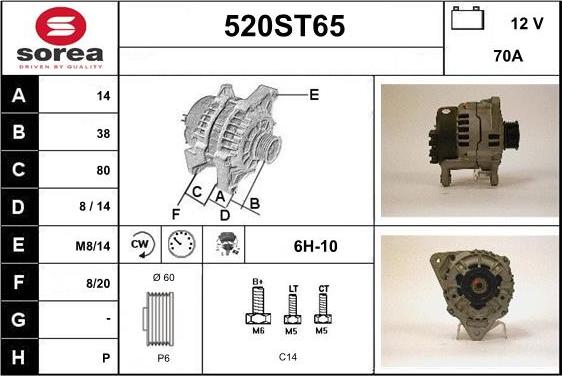 STARTCAR 520ST65 - Alternator furqanavto.az