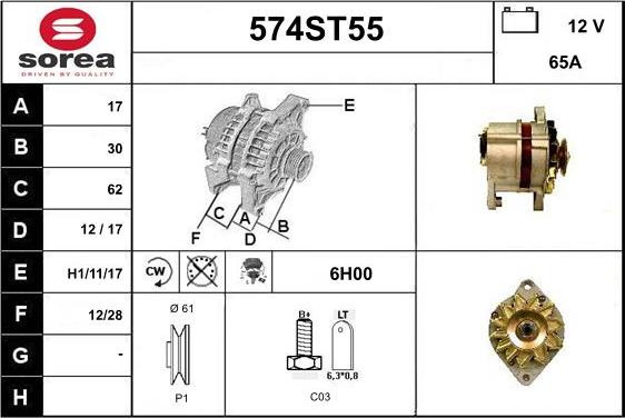 STARTCAR 574ST55 - Alternator furqanavto.az