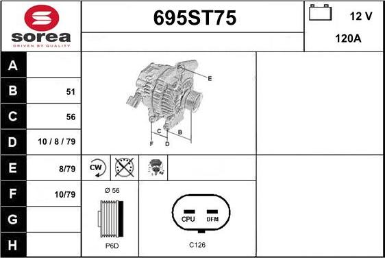 STARTCAR 695ST75 - Alternator furqanavto.az