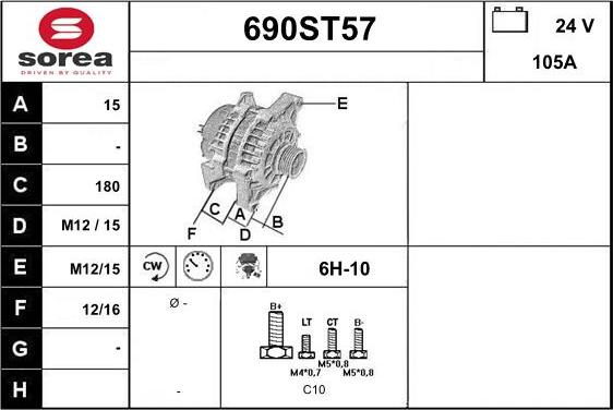 STARTCAR 690ST57 - Alternator furqanavto.az