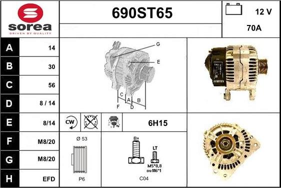 STARTCAR 690ST65 - Alternator furqanavto.az