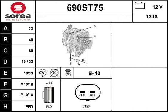 STARTCAR 690ST75 - Alternator furqanavto.az