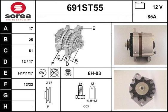 STARTCAR 691ST55 - Alternator furqanavto.az