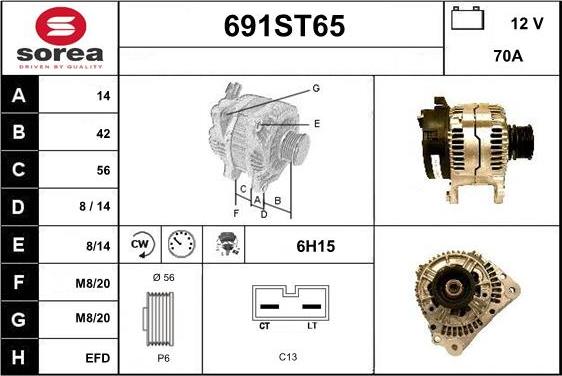 STARTCAR 691ST65 - Alternator furqanavto.az