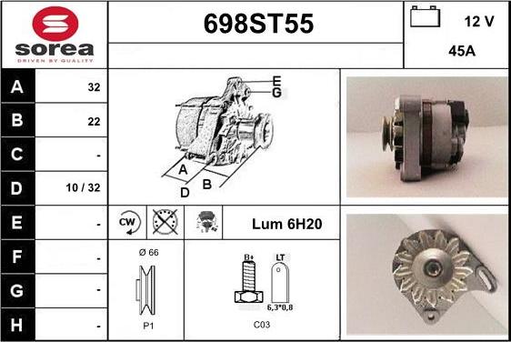 STARTCAR 698ST55 - Alternator furqanavto.az