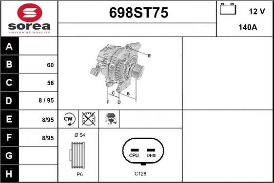 STARTCAR 698ST75 - Alternator furqanavto.az