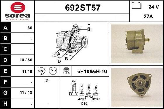 STARTCAR 692ST57 - Alternator furqanavto.az