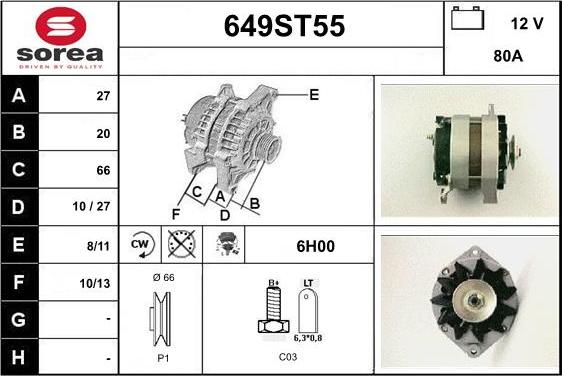 STARTCAR 649ST55 - Alternator furqanavto.az