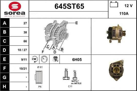 STARTCAR 645ST65 - Alternator furqanavto.az