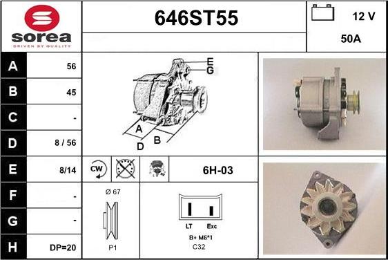 STARTCAR 646ST55 - Alternator furqanavto.az