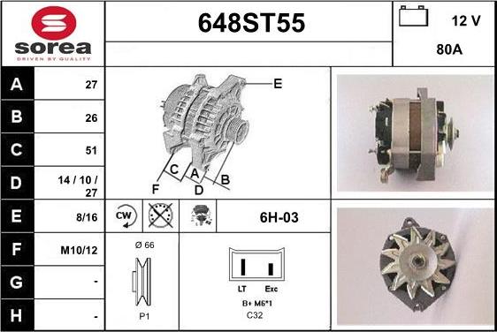 STARTCAR 648ST55 - Alternator furqanavto.az