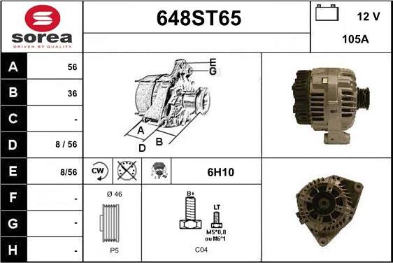 STARTCAR 648ST65 - Alternator furqanavto.az