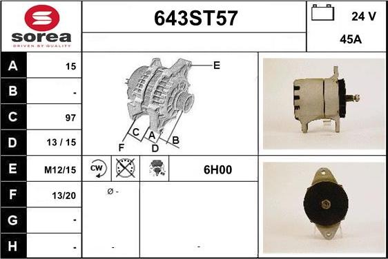 STARTCAR 643ST57 - Alternator furqanavto.az