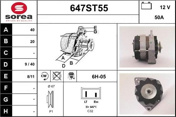 STARTCAR 647ST55 - Alternator furqanavto.az