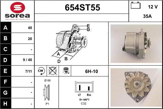 STARTCAR 654ST55 - Alternator furqanavto.az