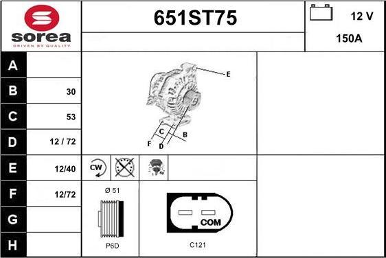 STARTCAR 651ST75 - Alternator furqanavto.az