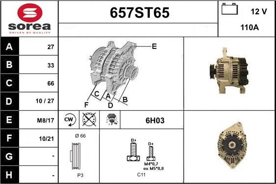 STARTCAR 657ST65 - Alternator furqanavto.az