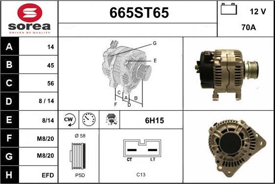 STARTCAR 665ST65 - Alternator furqanavto.az