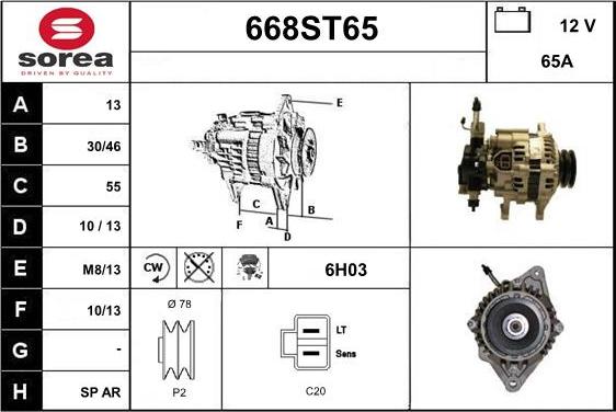 STARTCAR 668ST65 - Alternator furqanavto.az