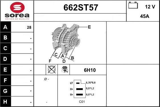 STARTCAR 662ST57 - Alternator furqanavto.az