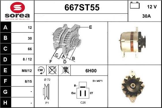 STARTCAR 667ST55 - Alternator furqanavto.az