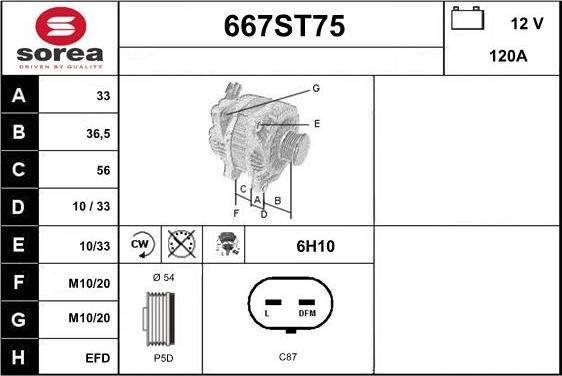 STARTCAR 667ST75 - Alternator furqanavto.az