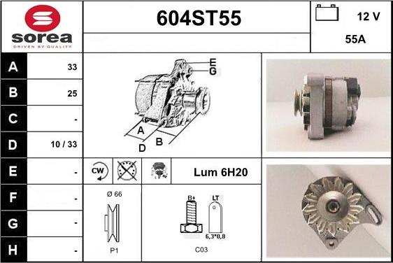 STARTCAR 604ST55 - Alternator furqanavto.az