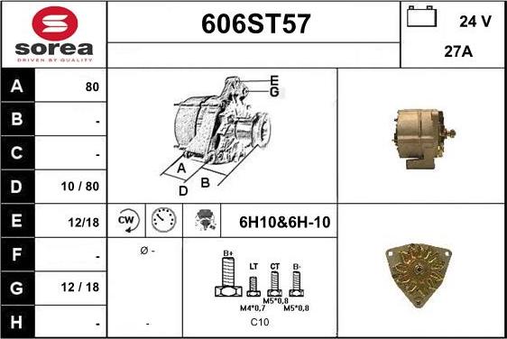 STARTCAR 606ST57 - Alternator furqanavto.az