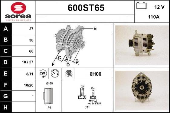 STARTCAR 600ST65 - Alternator furqanavto.az