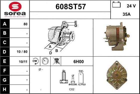 STARTCAR 608ST57 - Alternator furqanavto.az