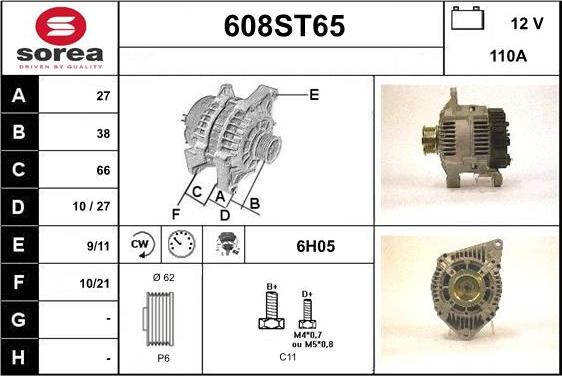 STARTCAR 608ST65 - Alternator furqanavto.az