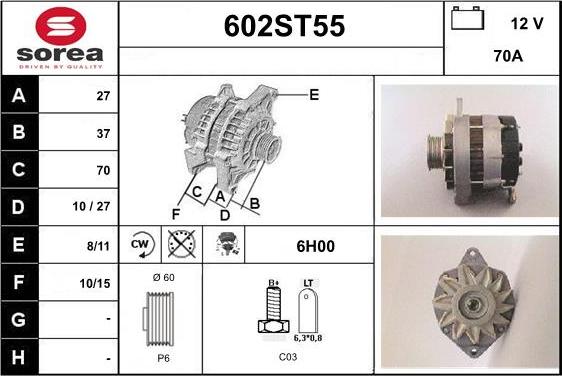 STARTCAR 602ST55 - Alternator furqanavto.az