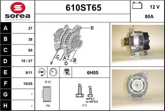 STARTCAR 610ST65 - Alternator furqanavto.az