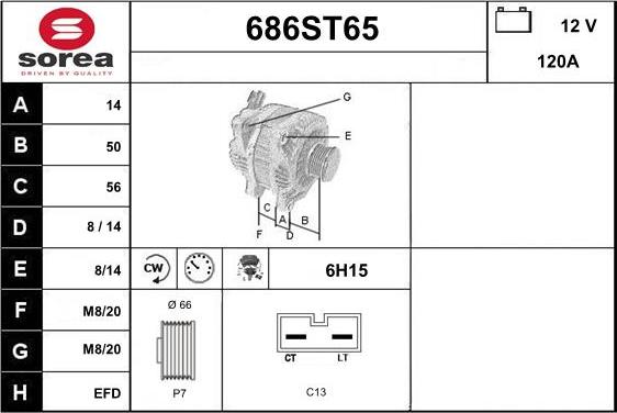 STARTCAR 686ST65 - Alternator furqanavto.az