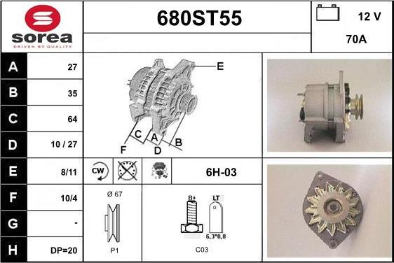 STARTCAR 680ST55 - Alternator furqanavto.az