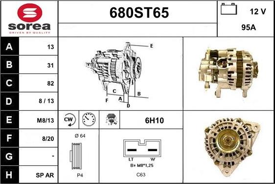 STARTCAR 680ST65 - Alternator furqanavto.az